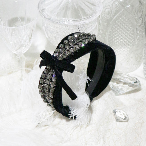 IU Hotel Del Luna Hair Band 13 Episode Velvet Ribbon Crystal - Kpopstores.Com