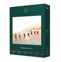 A complete set of BTS Memories of 2016 featuring 4 DVDs and a photobook. This limited-edition Korea version offers exclusive behind-the-scenes content and stunning visuals from BTS's 2016 activities.