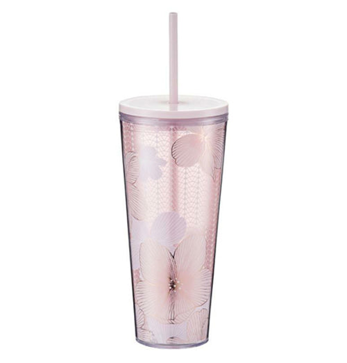 Starbucks Cherry Blossom Cup 2022 Fall Petals Pink Cold Cup 591ml