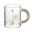 Starbucks Gold Glitter Cup 2022 Cherry Blossom Handle Glass 355ml