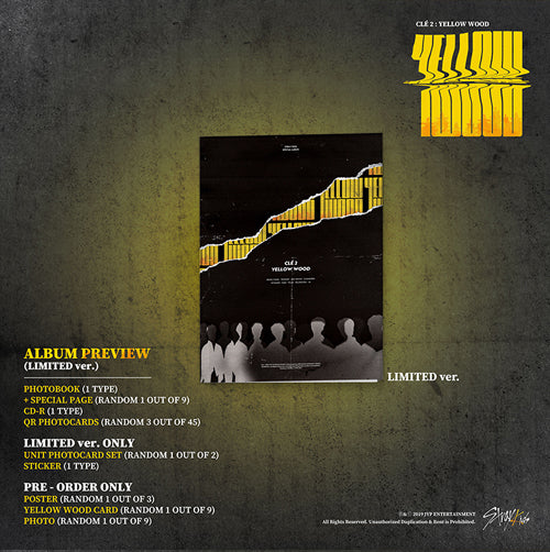 Used Stray Kids Yellow Wood Limited Edition Special Album Clé 2