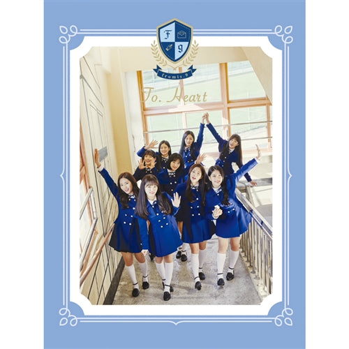 fromis_9 To. Heart Album Blue Version, used but in excellent condition, featuring a rare and collectible design for K-pop enthusiasts.