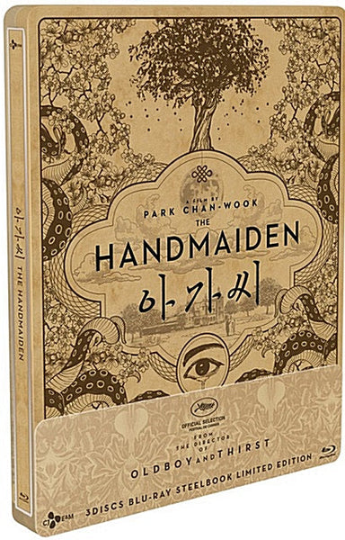 The Handmaiden 3-Disc Blu-ray Steelbook Limited Edition, a must-have for Korean film enthusiasts and collectors of rare movie editions.